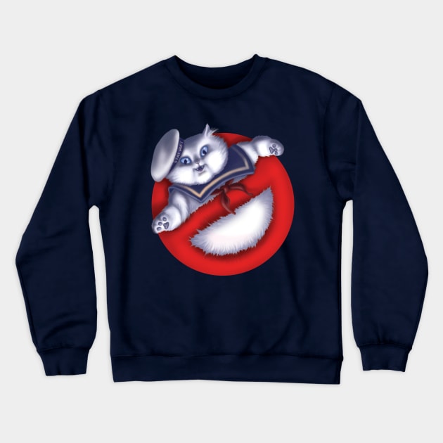 Stay Puft Marshmallow Cat Crewneck Sweatshirt by GeekyPet